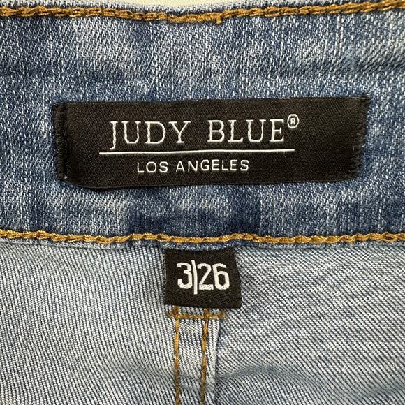 Judy Blue Jeans Cool Runnings Cropped Wide Leg Medium Wash Stretch Denim Casual - Picture 3 of 12